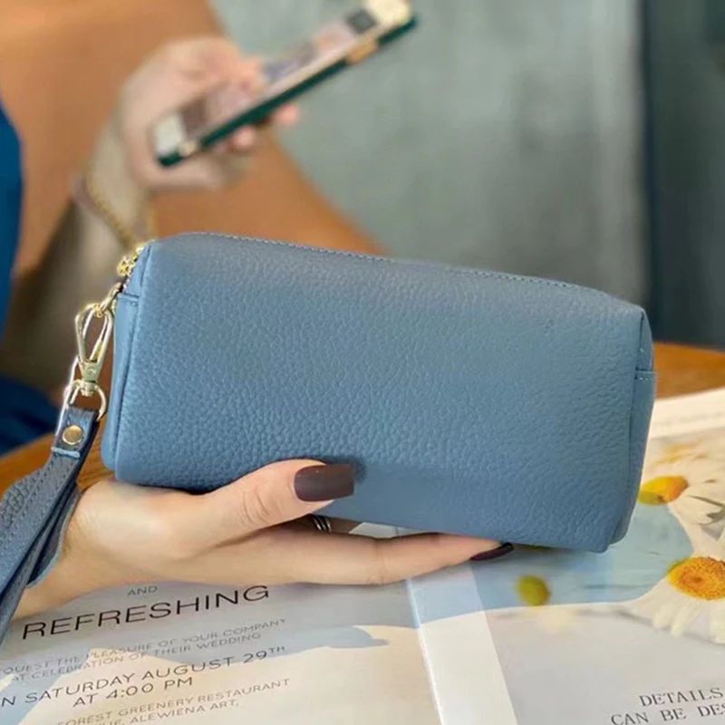 Сумка-клатч из воловьей кожи с верхним слоем новая женская сумка кожаный длинный