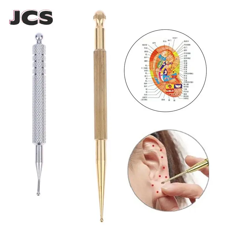 

1pc Point Probe Pen Double Headed Acupuncture Pen Facial Reflexology Massage Tool Ear Care Tool Massager For Face