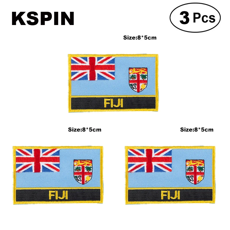 

Fiji Rectangular Shape Flag patches embroidered flag patches national flag patches for clothing DIY Decoration