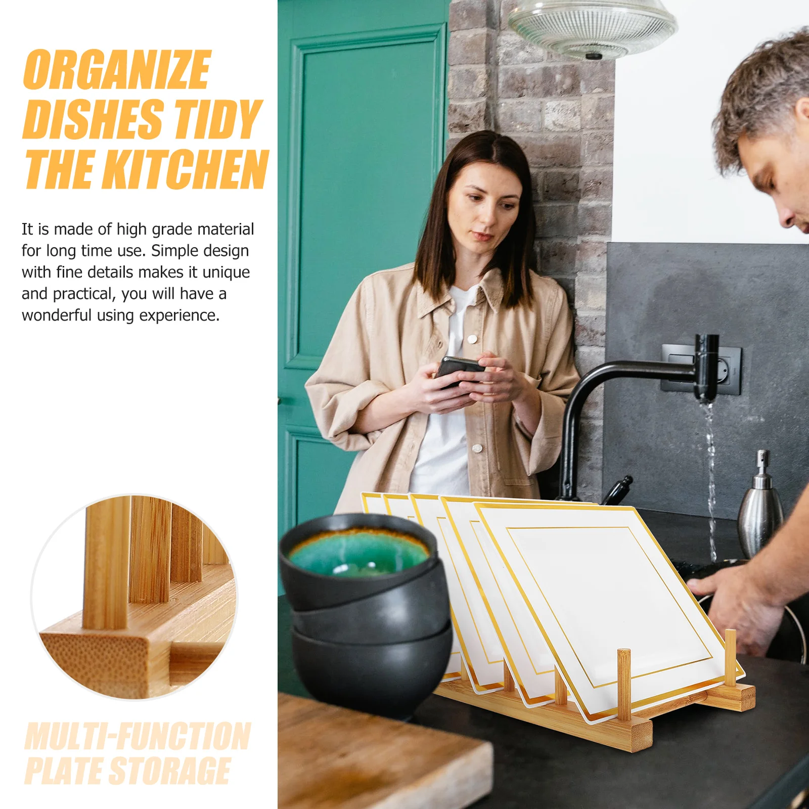 Сушилка для посуды полки хранения бамбуковая полка бутылки крышка горшка