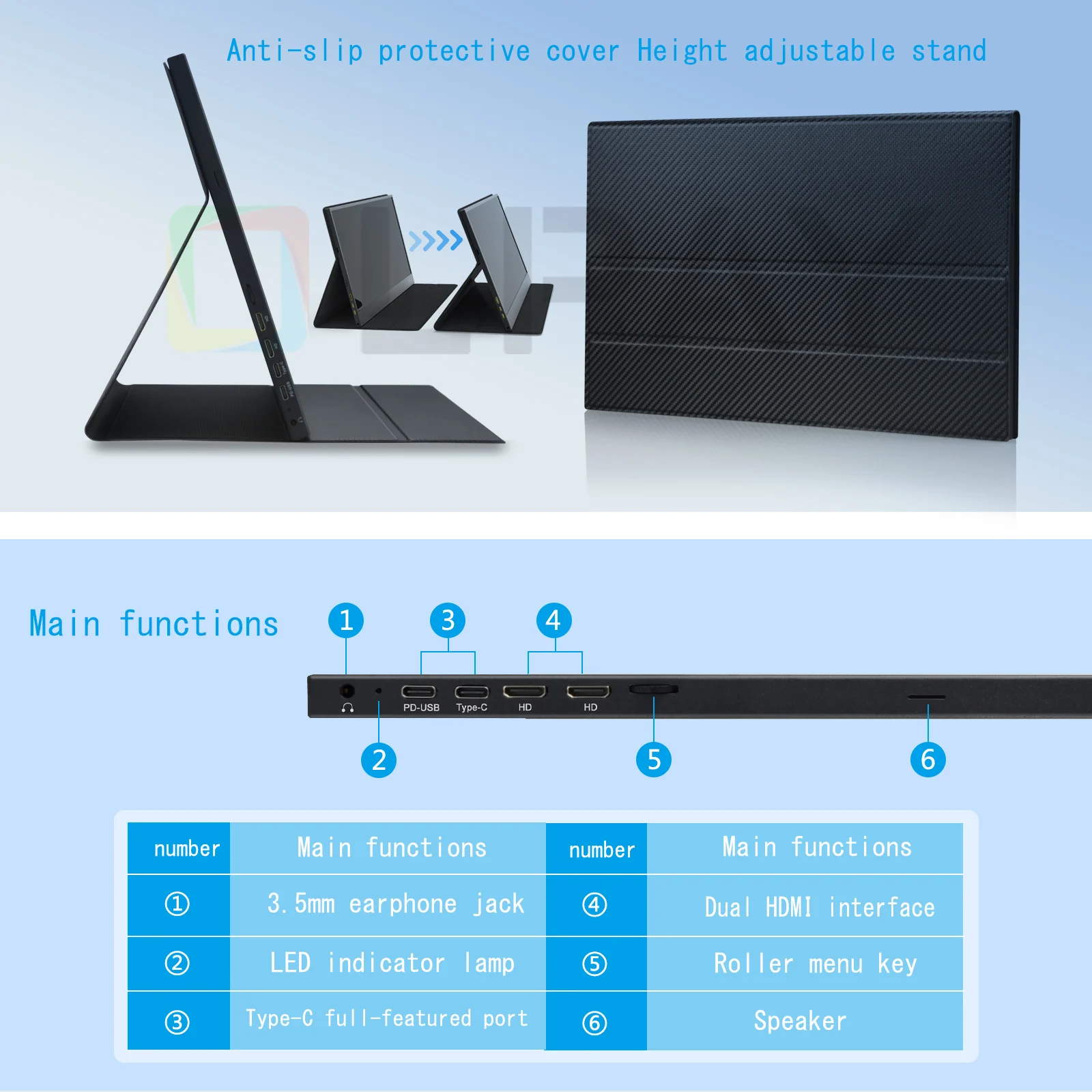 17 3 inch uhd 2k portable monitor 25601440 ips hdr 100srgb screen hdmi type c ultra thin gaming display for pc mac phone ps4 5 free global shipping