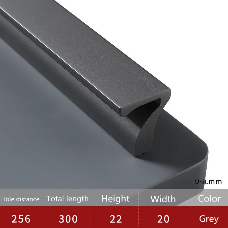 Ручки для шкафов KK&FING алюминиевые черные 1000 мм