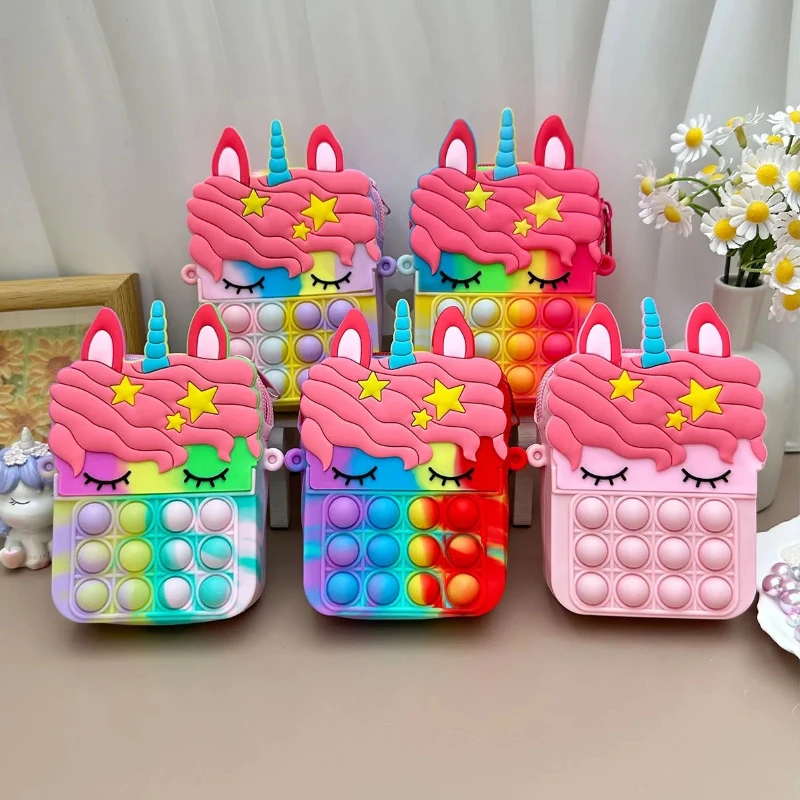 Силиконовая сумка с единорогом для мальчиков и девочек милый мультяшный детский