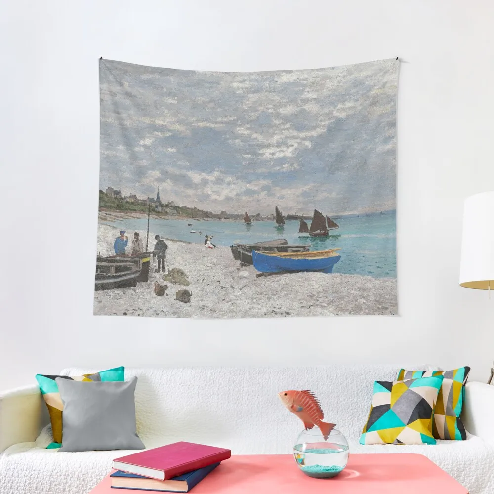 The Beach at Sainte-обрат (1867) Monet гобелен декор комнаты корейский стиль Декор для комнат