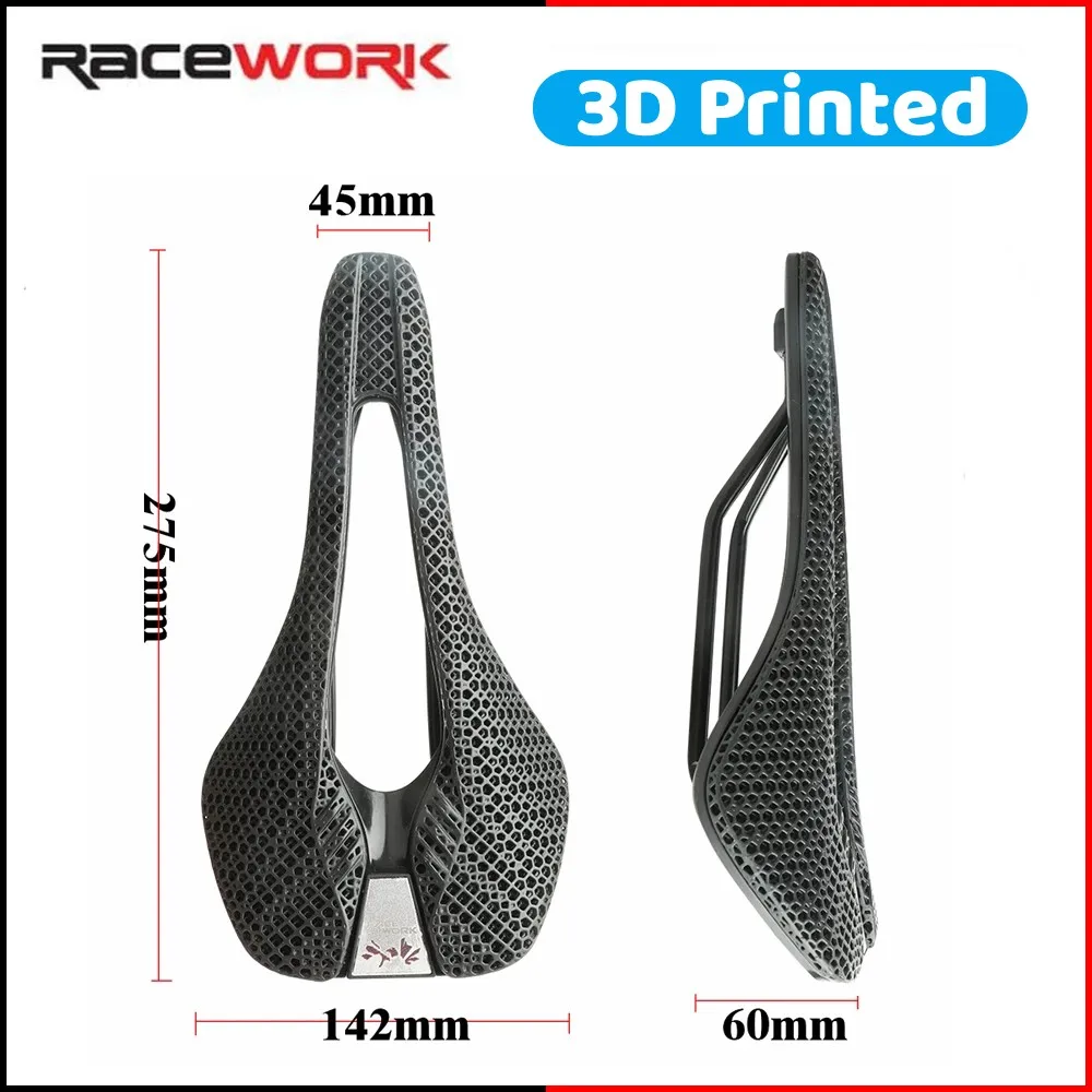 

RACEWORK 3D Printed Bicycle Saddle Liquid Resins Honeycomb Bike Seat Super Soft Cushion MTB Road Triathlon Cycling Race Seat