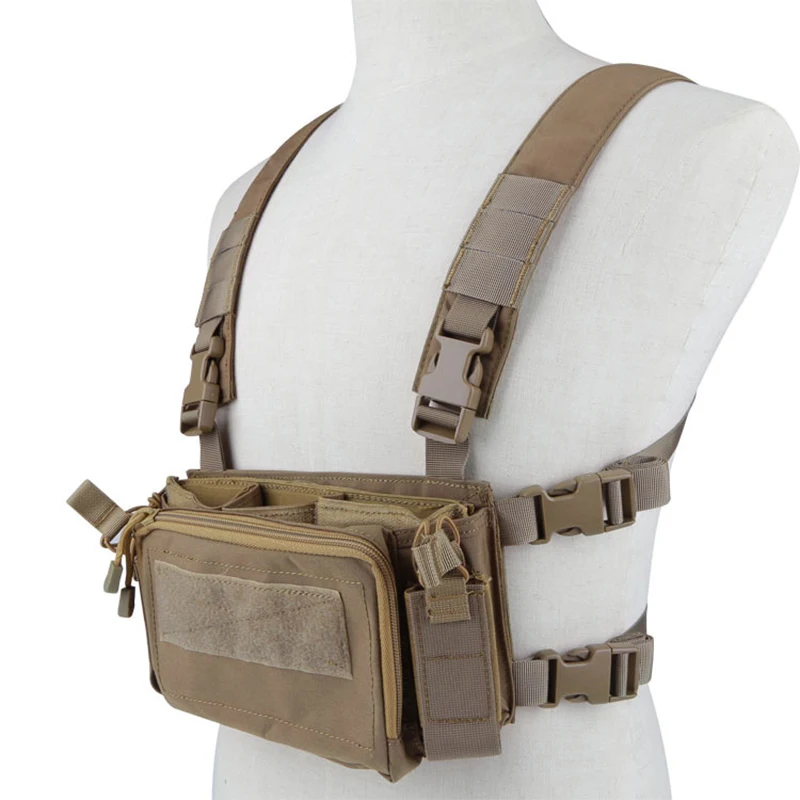 

Modular Tactical Chest Rig Multi-function Vest Lightweight With Mag Pouch Airsoft Gear 3308