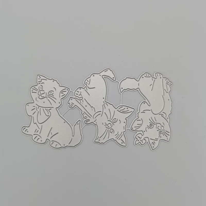

Новые металлические Вырубные штампы с изображением кошки, искусственное украшение, тиснение, шаблон «сделай сам», альбом для открыток