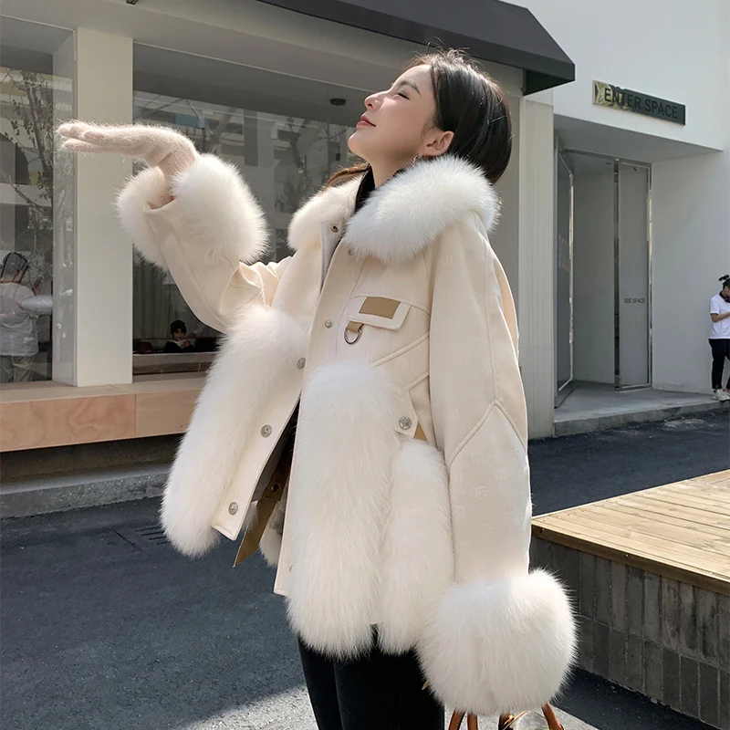 

Новинка 2022, модные женские шубы из натурального Лисьего меха, верхняя одежда, высококачественные женские шубы из натурального Лисьего меха YP01