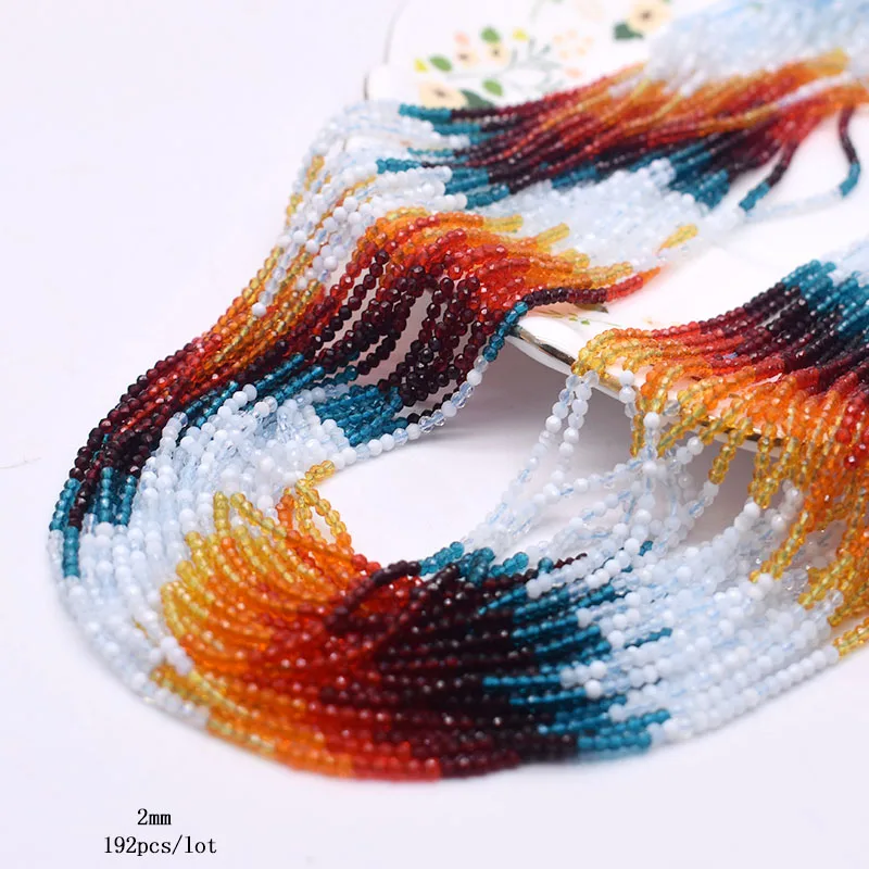 192 шт./партия градиентные бусины для изготовления ювелирных изделий 2 мм