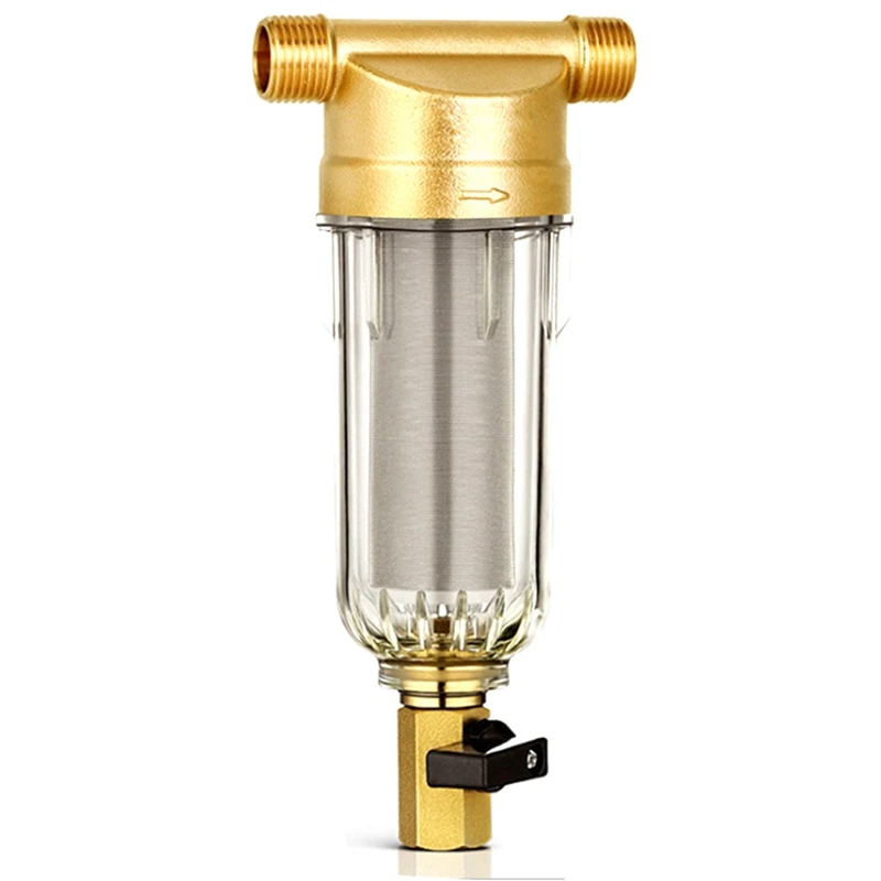 

4-Port Water Filter Front Purifier Copper Lead Pre-Filter Backwash Remove Rust Contaminant Sediment Pipe Central