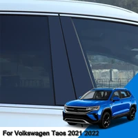 car styling pvc car window pillar trim sticker middle bc column sticker external auto accessories for volkswagen taos 2021 2022