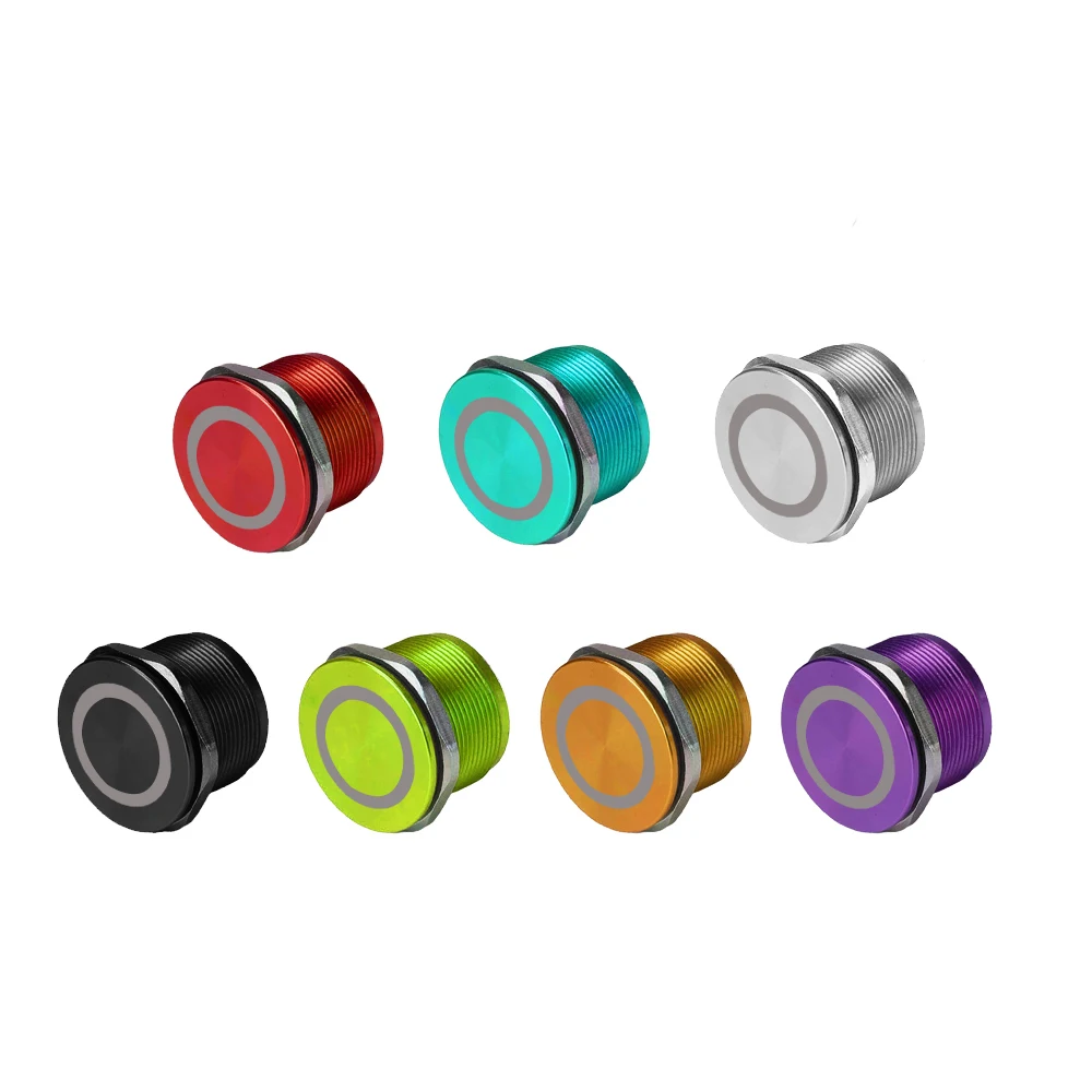 16/19/22/25mm Stainless Steel Momentary(Reset) Switch 1NO Waterproof IP68 of Latching Piezo with LED Light 12v/24v - купить по