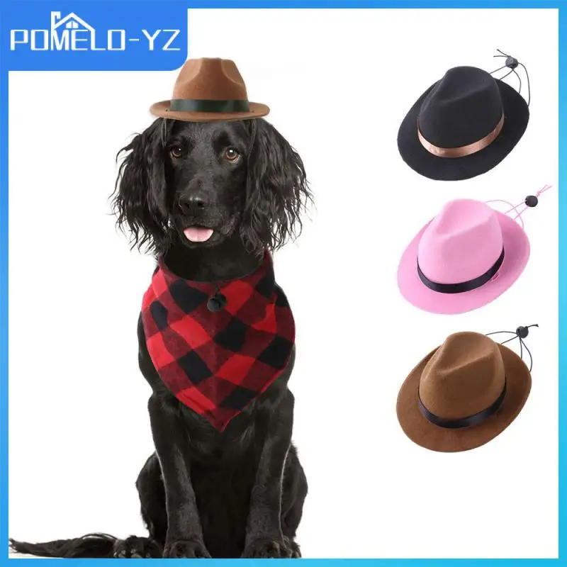 Adjustable Puppy Cap For Small Dogs And Cats Birthday Party Pet Cowboy Hat Creative Comfortable Straps Caps Suitable Stylish