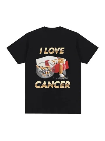 Хлопковая футболка I Love Cancer Meme, женские модные футболки в стиле ретро, летние повседневные большие мужские топы с короткими рукавами, уличная одежда, футболки