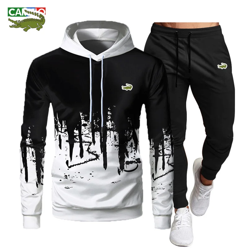 

CARTELO Men's Suit Sports Suit Spring and Autumn Hooded Pullover Jogging Pants Fitness Casual Wear Sports Suit