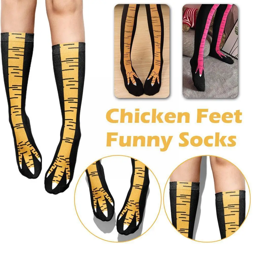 

Creative 3D Printing Chicken Feet Funny Socks Women Happy Socks Breathable Cotton Calf Casual Men's Ainimals Socks Cute Sum P8W2