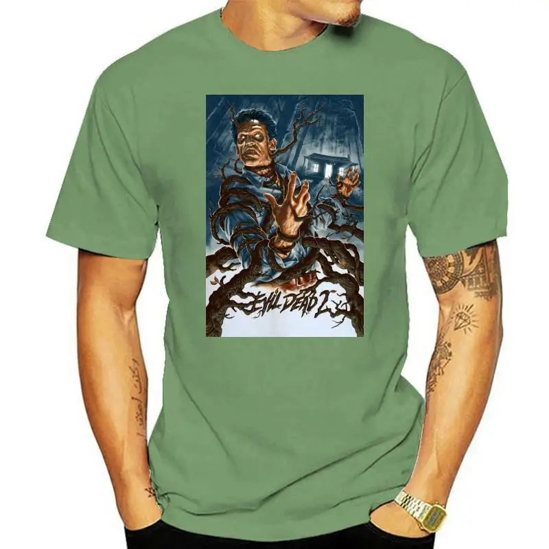 

Evil Dead 2 V.16 T-shirt White Movie Poster Horror All Quality T Shirts Men Printing Short Sleeve O Neck Tshirt
