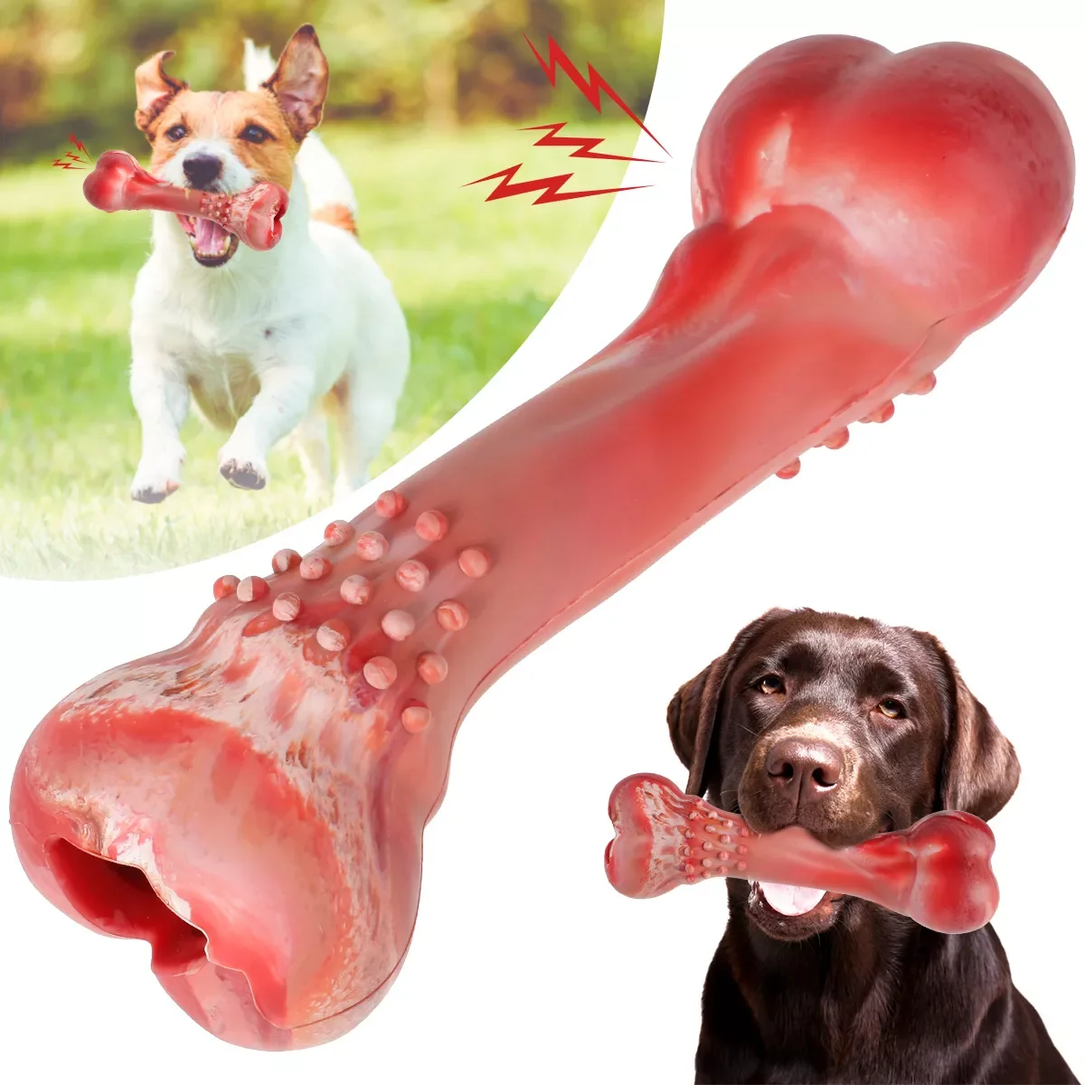 

Dog Chew Toy Rubber Nearly Indestructible Dog Bone Anti-bite Puppy Toys For Small Medium Large Pet Chew Game Dental Care Stick