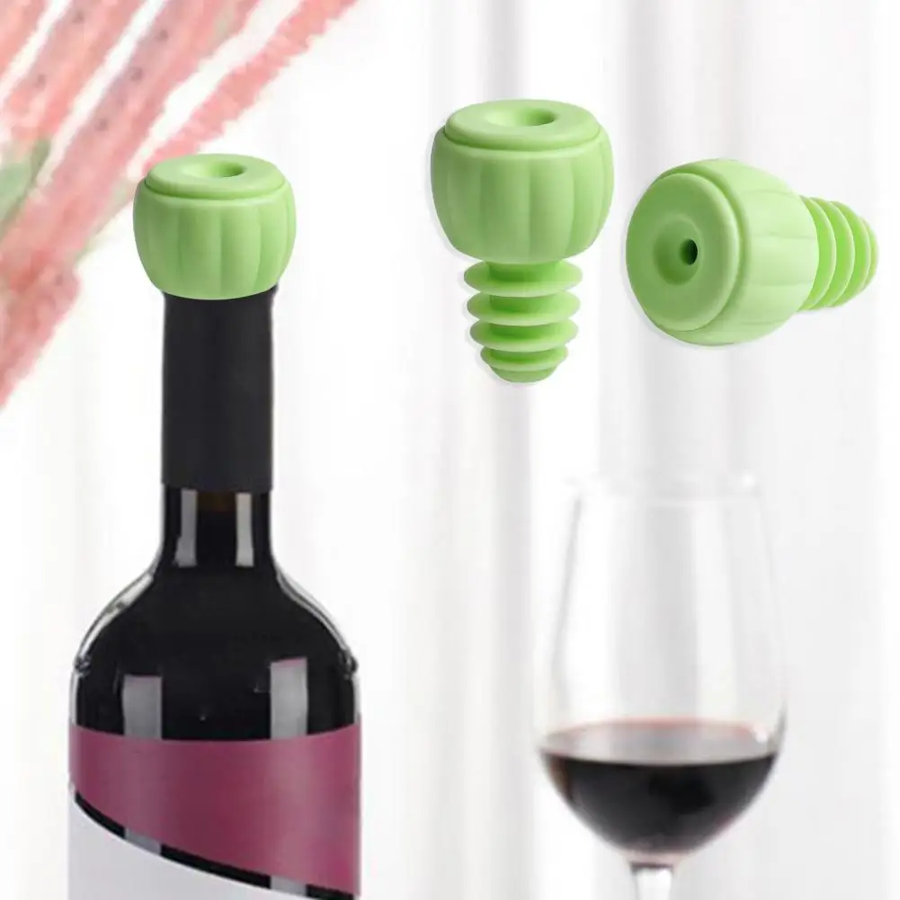 

2Pcs Wine Bottle Stoppers Reusable Universal Shatterproof High Toughness Easy to Clean Leakproof Food Grade Silicone Vacuum Wine