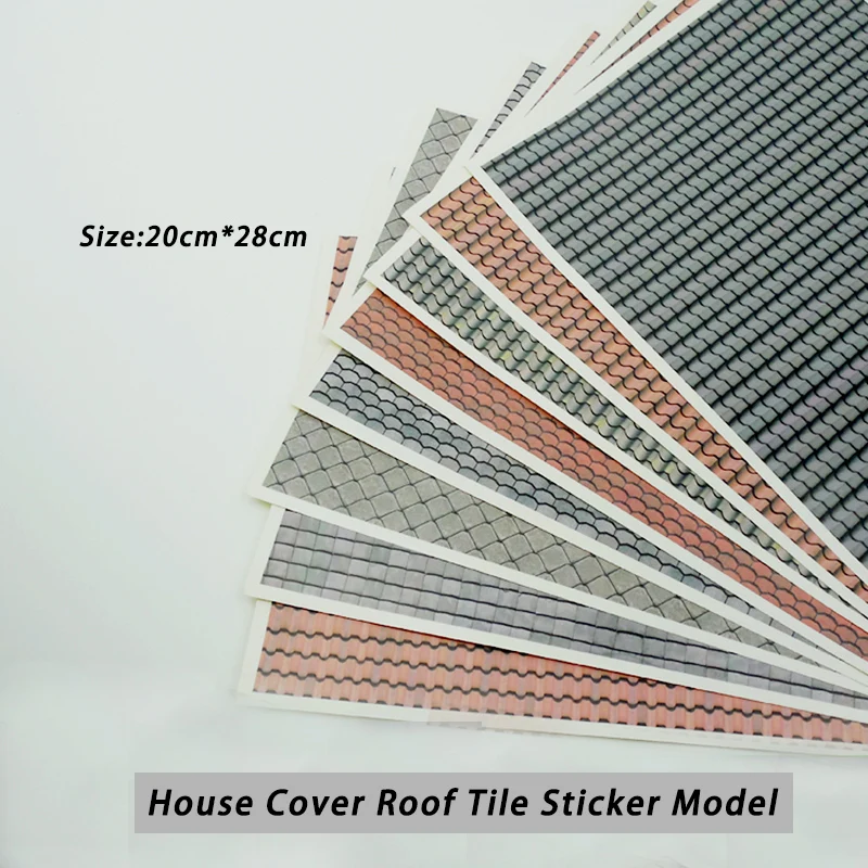 

Simulation Handmade House Cover Roof Tile Sticker Model For Sand Table Building Self-adhesive Materials 5Pcs/Lot