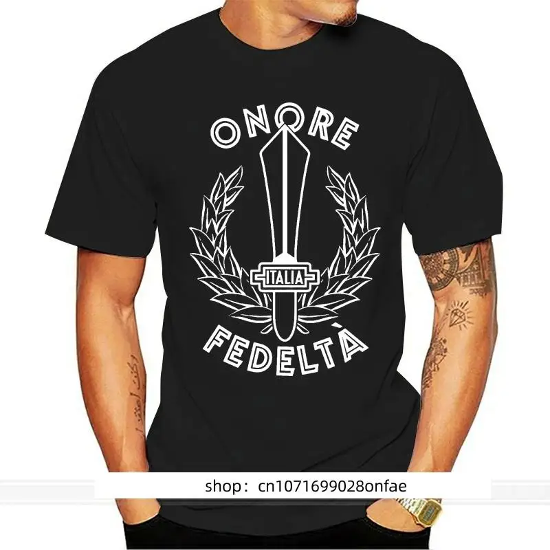 

MAGLIA MAGLIETTA Kaus UOMO Onore E Fascismo Fascista Mussolini Hipster Kaus Musim Panas Pria Kaus Lengan Pendek