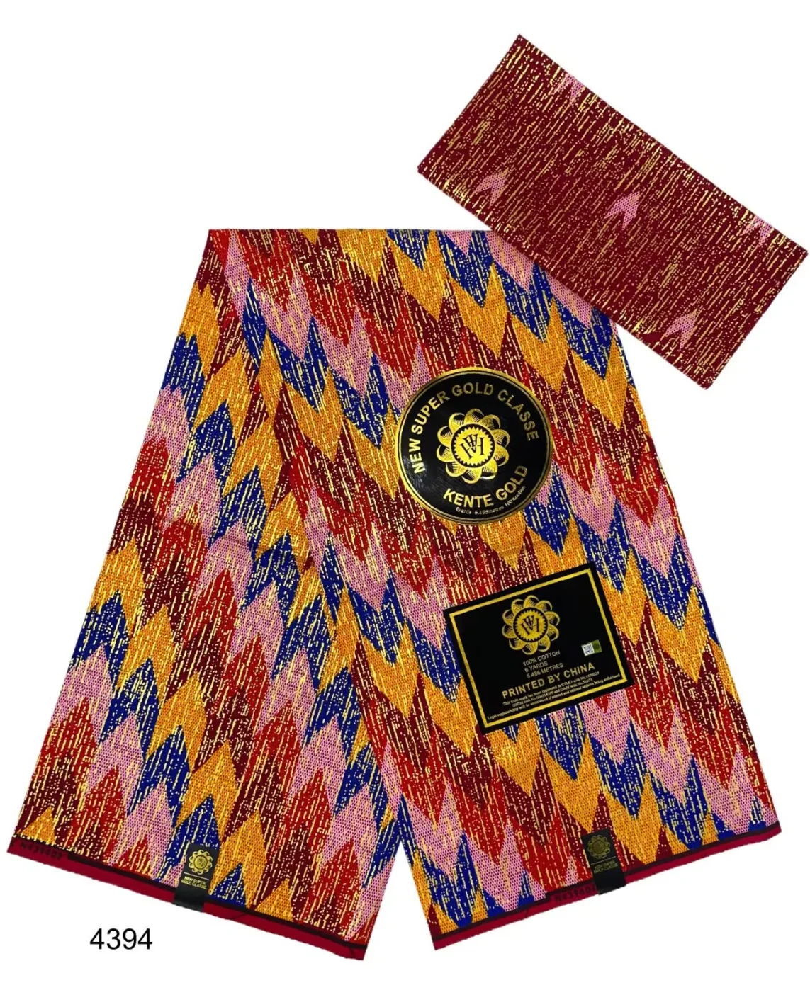 Анкара Африканская ткань kente gold Настоящая восковая Нигерия Гана Стиль Ткани для