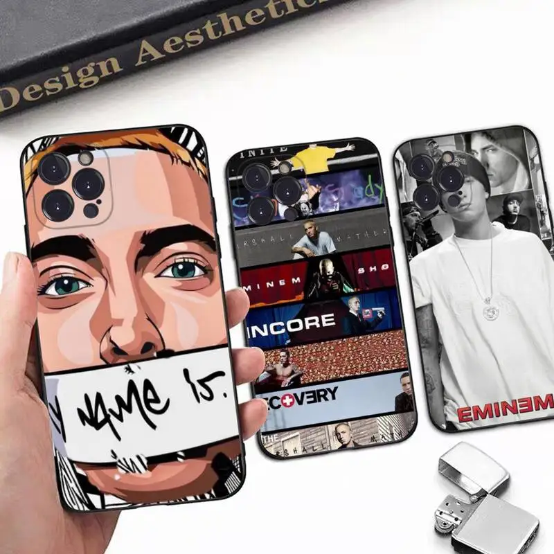 

Hip Hop Rapper Eminem Rap Phone Case For iPhone 8 7 6 6S Plus X SE 2020 XR XS 14 11 12 13 Mini Pro Max Mobile Case