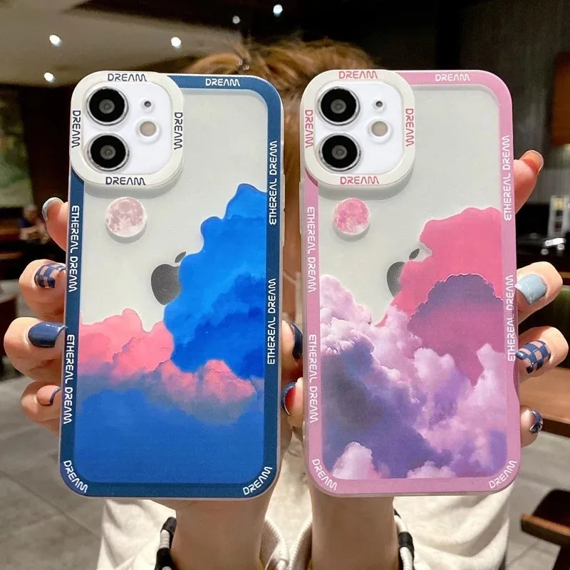 snow mountain sunset phone case for iphone 13 12 mini 11 pro max xr x xs max 7 8 plus soft shockproof bumper clear back cover free global shipping