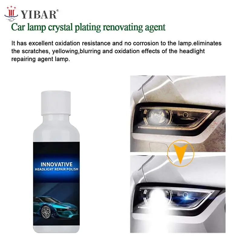 

30/50ml Car Headlight Repair Fluid Scratch Removal Oxidation Repair Polishing Lampshade Cleaning Light Refurbishment Coating
