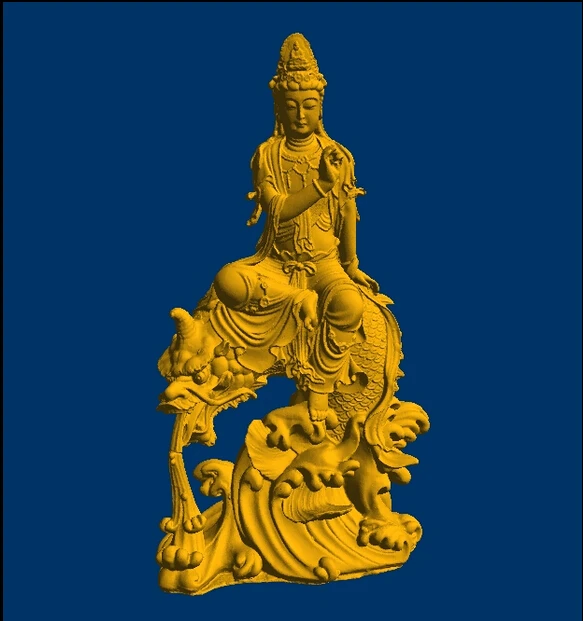 

3D модель, рельеф stl формат для ЧПУ Богиня Милосердия sit on fish_26 STL