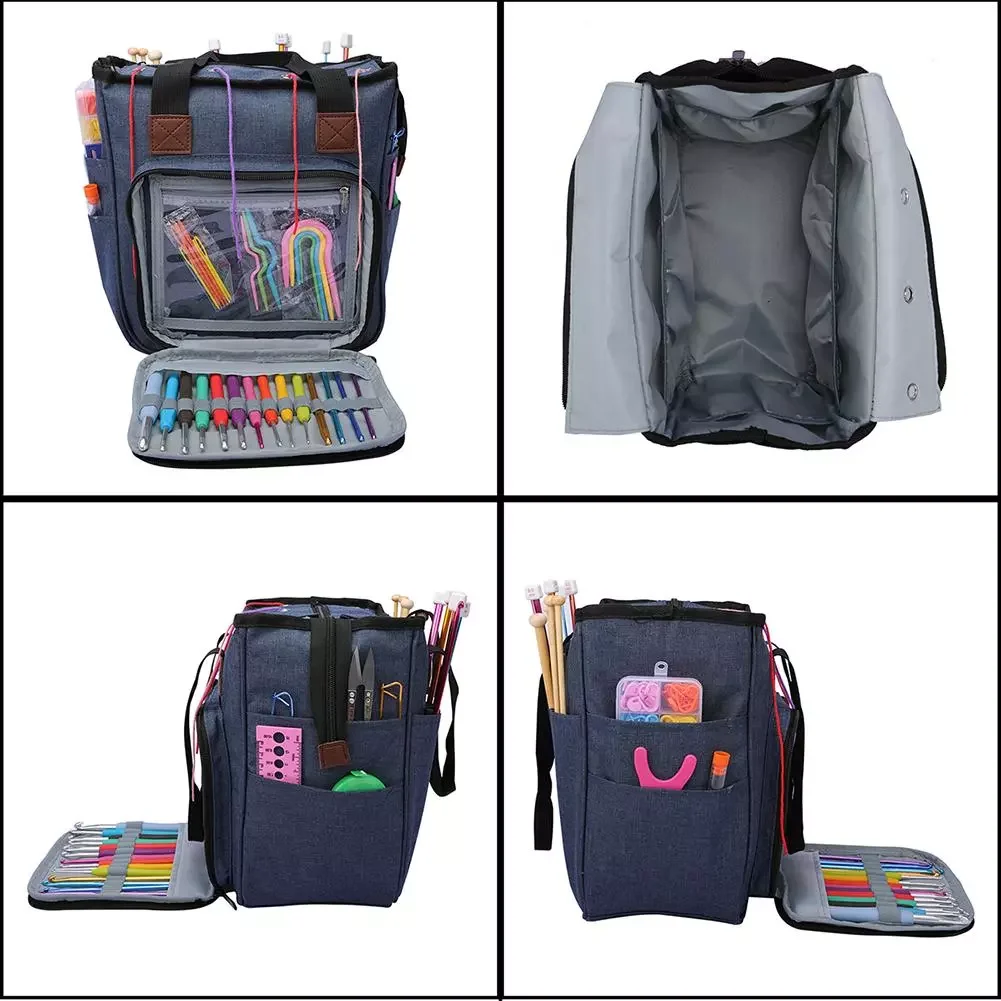 

NewKnitting Bag Wool Yarn Crochet Hooks Storage Bags Sewing Needles Organizer Household Sewing Knitting Storage Bag Pouch
