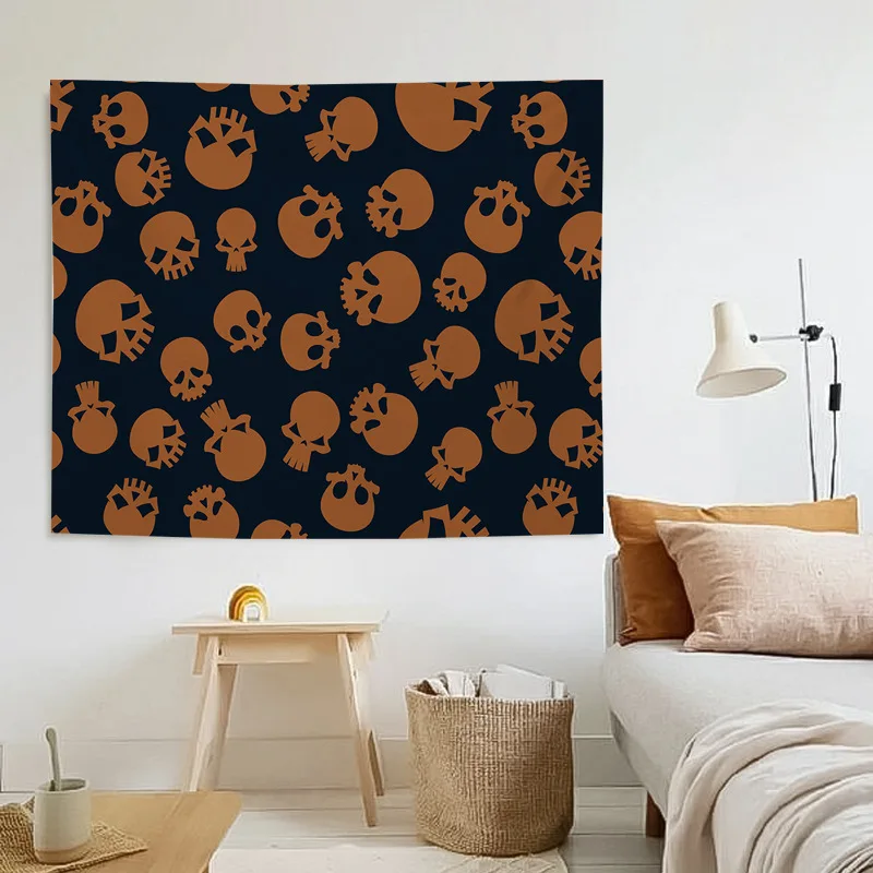 

Pumpkin Carpet Death Table Cover Halloween Bedding Skull Dormitory Dark Forest Sofa Sets Witch Tapestry Curtains Bed Account