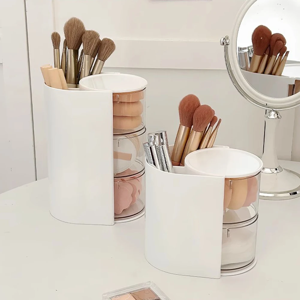 Прозрачная шкатулка для украшений вращающийся прозрачный органайзер настольный