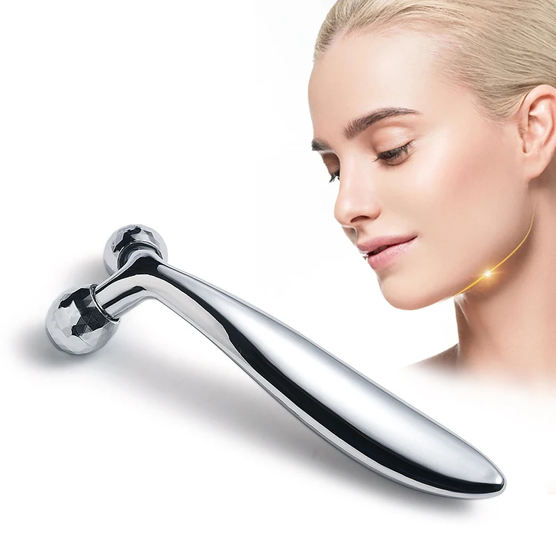 

3D Roller Massager Facial Massage Relaxation Tool 360 Rotate Silver Thin Face Full Body Shape Massager Lifting Wrinkle Remover