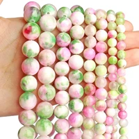 681012mm green pink persian jades natural stone round loose spacer beads diy handmade bracelet earrings for jewelry making