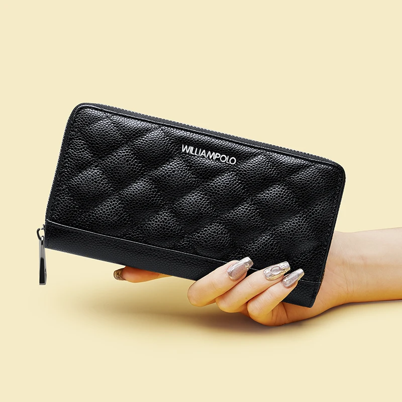 Длинный мужской кошелек из воловьей кожи модная женская сумочка