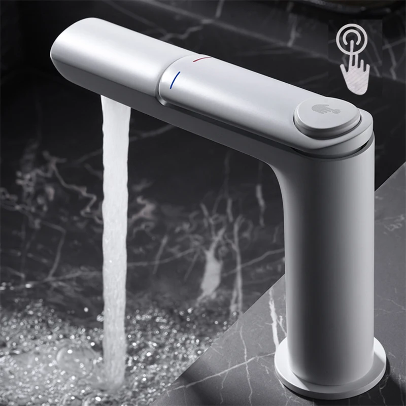 

YCRAYS White Black Constant Temperature Brass Faucet For Bathroom Hot Cold Mixer Wash Basin Water Sink Tap Kitchen Accessories