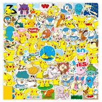 80pcspack pokemon stickers kawaii pikachu skateboard bicycle guitar laptop kids waterproof label decor stationery sticker