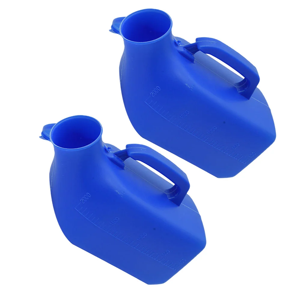 

2Pcs Patient Urinal Bottle Male Female Urine Bottle Plastic Elderly Urinal Bottle (Blue)