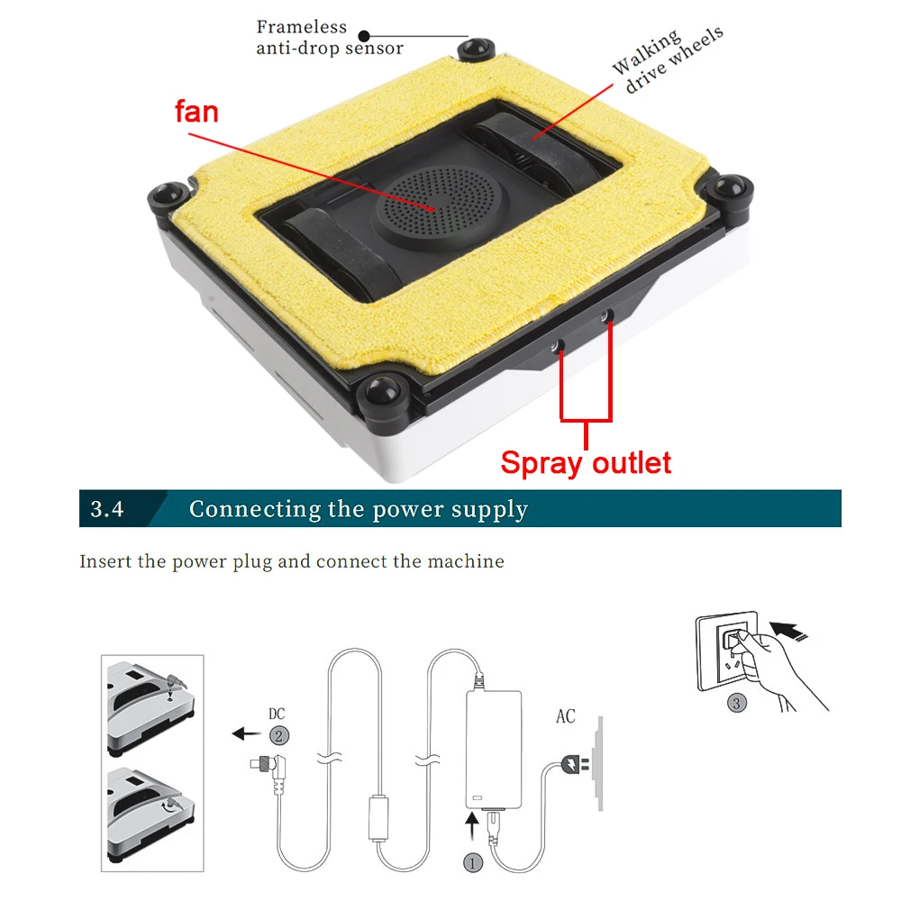 Intelligent Square Window Cleaning Robot Electric Machine Magnetic Glass Cleaner |