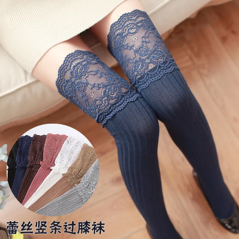 

Warm Winter Socks Women's Thigh High Knee Compression Stockings for Girls Leg Warmers Lace Harajuku Slouch Thermal Medias Locas