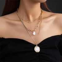 new trendy imitation pearl multilayers chokers necklace for women crystal personality collares necklaces female fashion jewelry