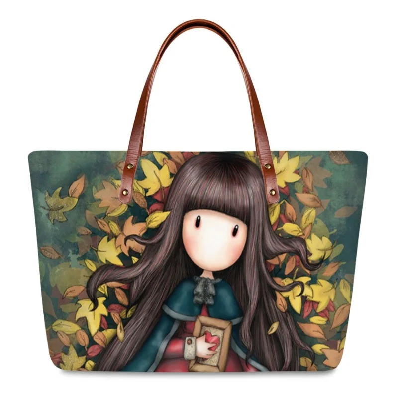 

2023 Hot Santoro Gorjuss Printing Shoulder Bags Pink Travel Handbags Durable Shopping Bag For Women Youth Girls Bolsos De Lujo