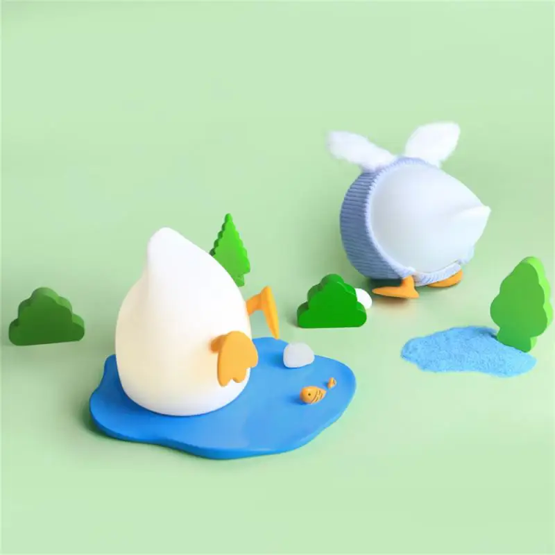 

Cute PP Duck Night Light Silicone Clapping Light USB Table Light Children'S Bedroom Bedside Phone Bracket Atmosphere Sleep Light