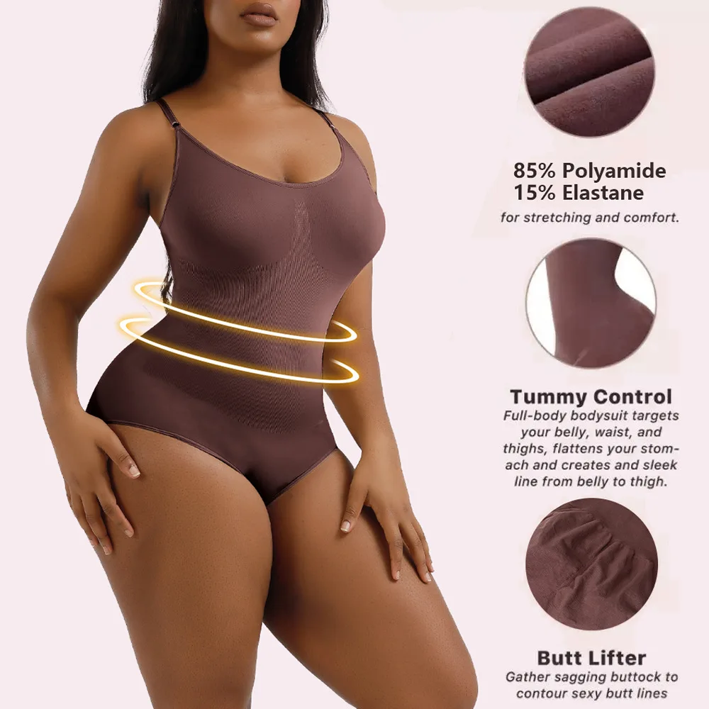 Seamless Bodysuit Shapewear Women Tummy Slimming Shapewear Overlap Crotch Briefs Shapers Waist Trainer Body Shaper Underwear