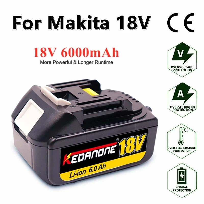 

Makita 18 в 6 Ач BL1860 перезаряжаемая батарея 6000 мАч литий-ионная батарея для BL1850 BL1830 LXT400 инструменты литий-ионные батареи