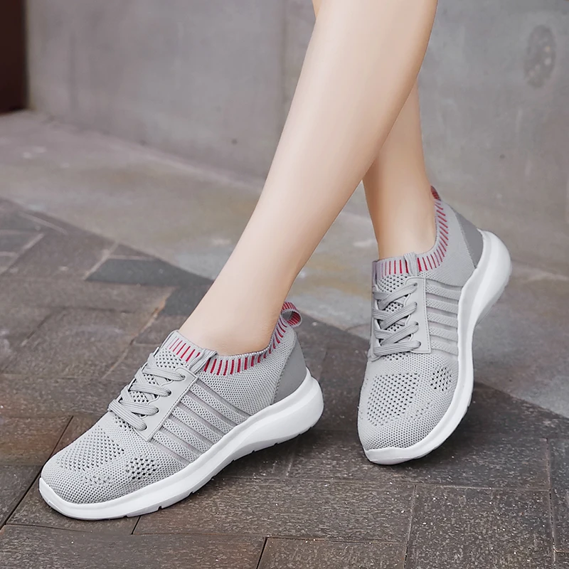 Women Walking Shoes Flat Casual Sneakers Comfortable Breathable Sports Shoes Zapatillas De Deporte