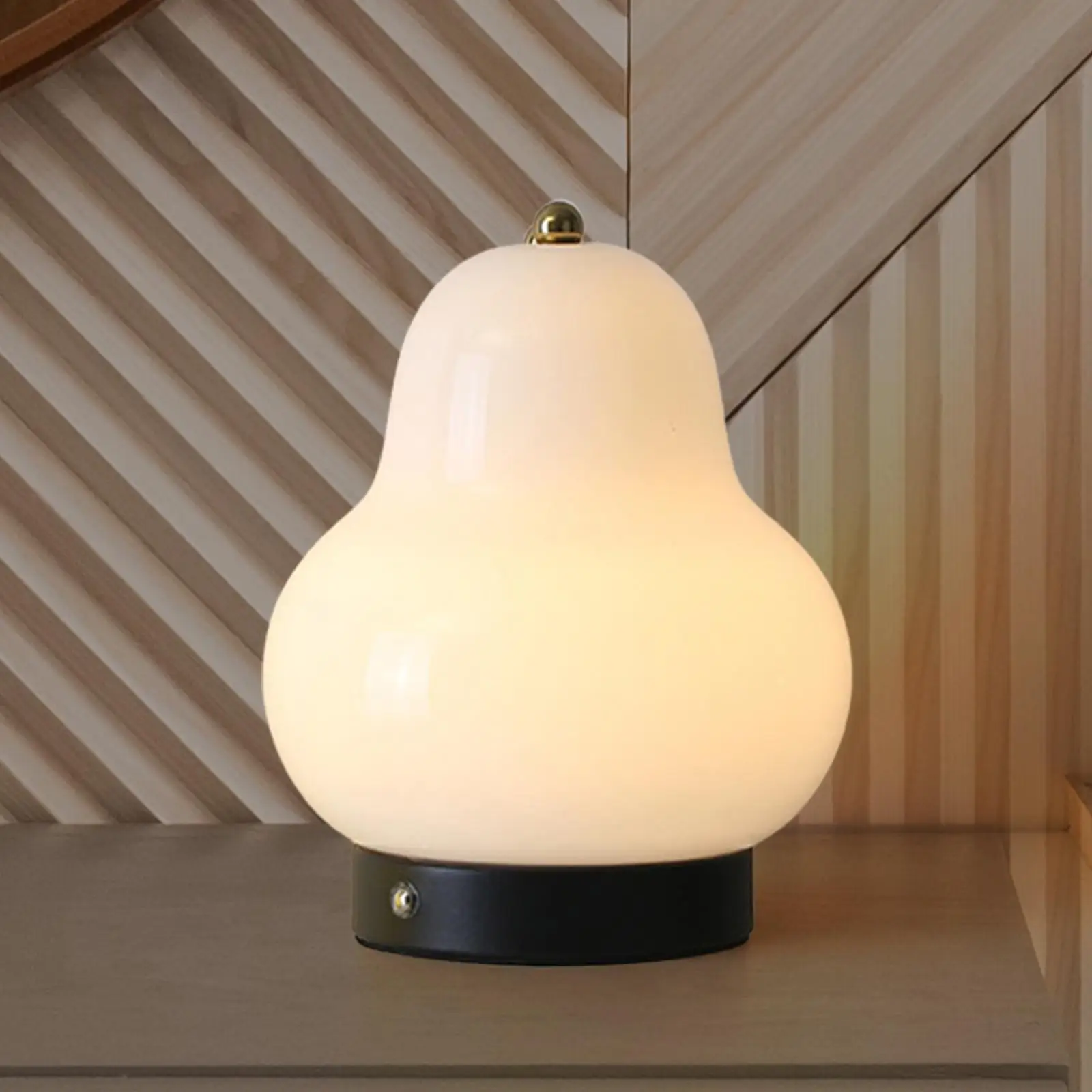 

Table Lamp Pear Shaped Touch Lamp Rechargeable Three Colors Durable 3W Desk Lights for Bars Bedroom Home Study Room NightStand