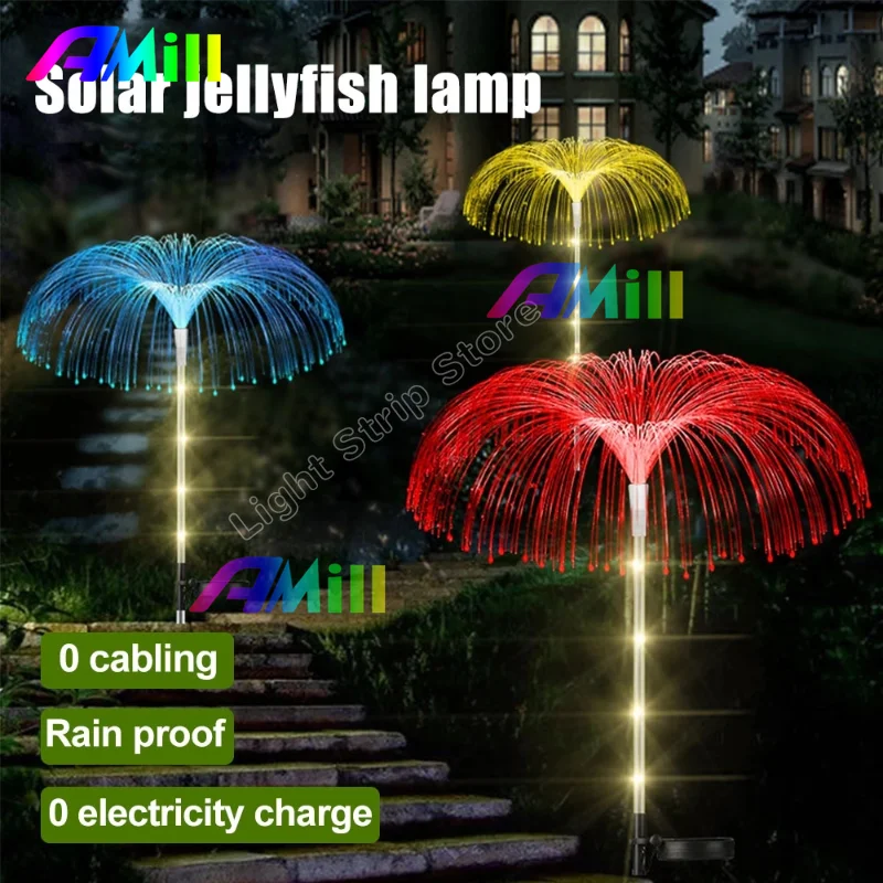 

Уличный светодиодный светильник на солнечной батарее, светильник для газона с Медузой, s IP65, водонепроницаемый садовый Рождественский свет...