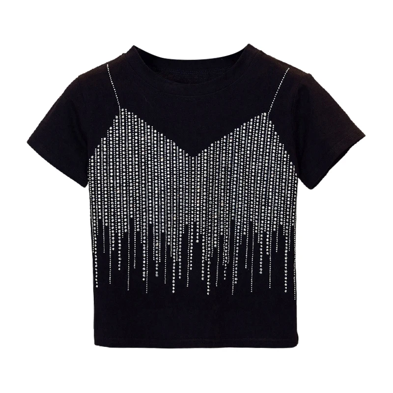 

Женская трикотажная блузка с коротким рукавом, черно-белая винтажная блузка с коротким рукавом, лето 2023